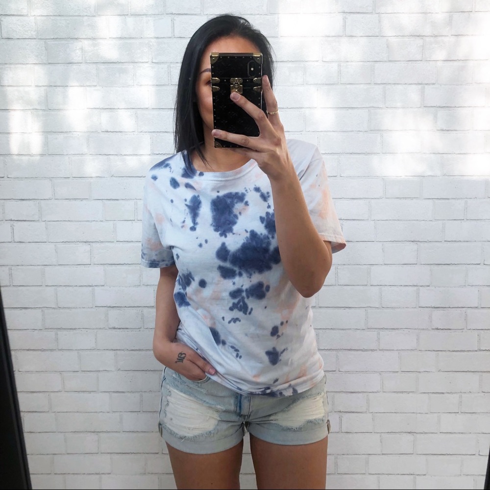 NWOT- TIE DYE Blue and Orange Tie Dye T-Shirt - Picture 2 of 6